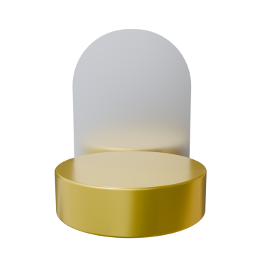 Beyaz üzerine altın kutunun 3 boyutlu çizimi