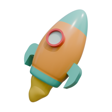 roket 3d simgesi.