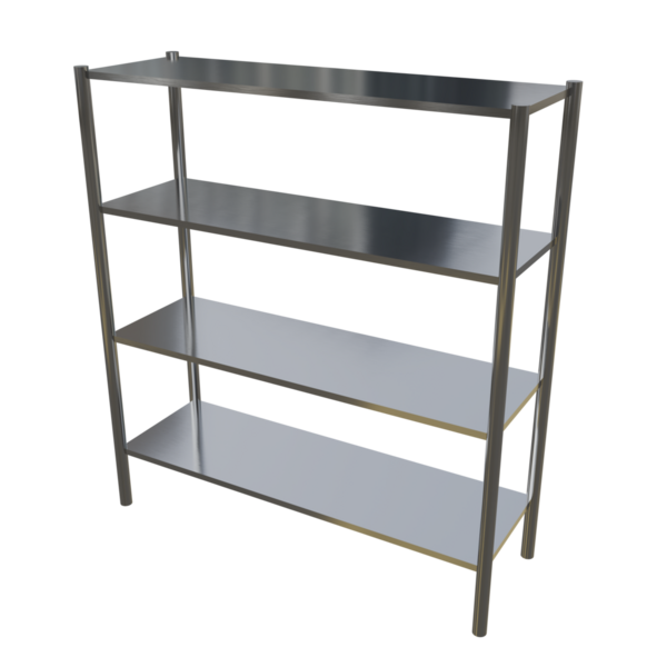 Metal bir rafın 3 boyutlu görüntüsü