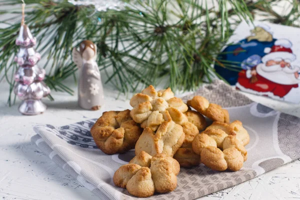 Festive Baked Goods Christmas Pastries New Year Pastries Biscuit Tea — Stock Photo, Image