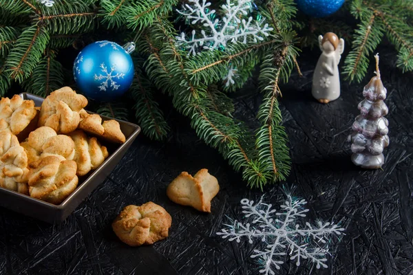 Festive Baked Goods Christmas Pastries New Year Pastries Biscuit — Stock Photo, Image