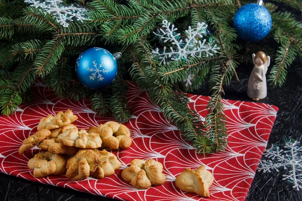 Prodotti Forno Festivi Pasticcini Natale Pasticcini Anno Nuovo Biscotto Fotografia Stock