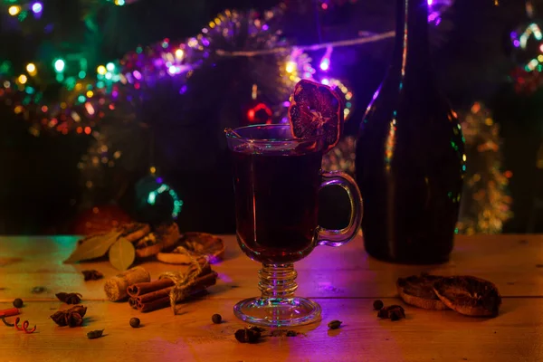 Mulled Wine New Year Christmas Christmas Illuminations — Stock Photo, Image