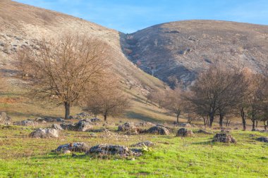 vadi üzerinde büyük taşlar