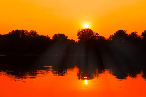 beautiful sunset over the river