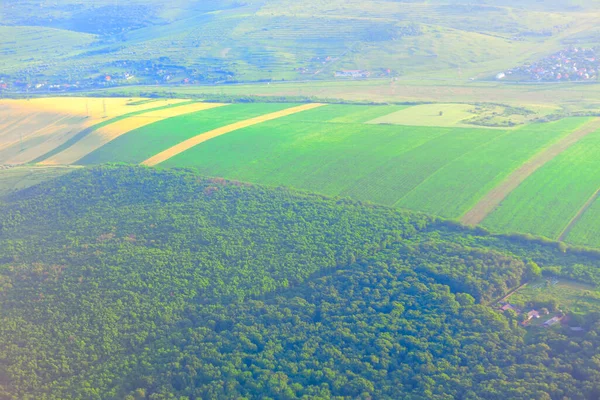 Yeşil Yuvarlanan Tepeler Hava Görüntüsü — Stok fotoğraf