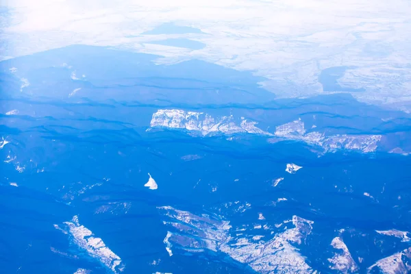 Montañas Azules Nevadas Vista Aérea — Foto de Stock