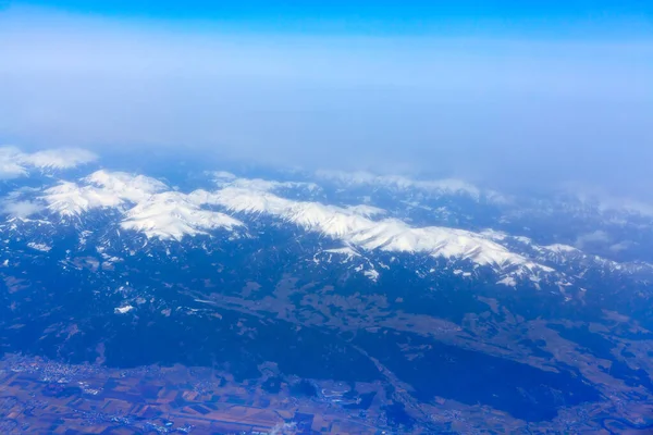 Cordillera Con Picos Nevados Vista Aérea — Foto de Stock