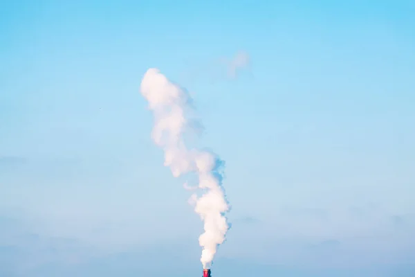 Humo Tóxico Blanco Tubería Industrial Problemas Calentamiento Global —  Fotos de Stock