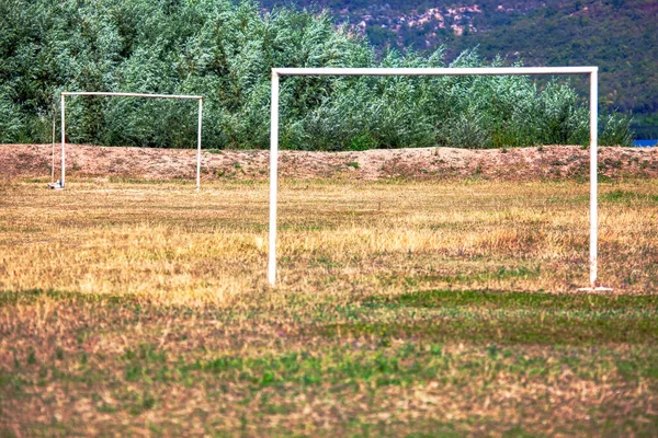 Campo Futebol Abandonado Zona Rústica — Fotografia de Stock