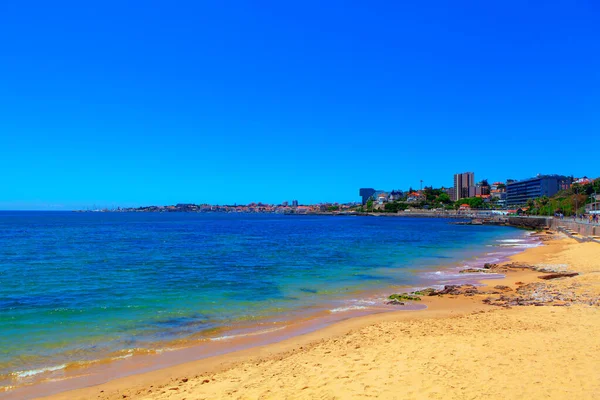 Αμμώδης Παραλία Της Cascais Πορτογαλία Κενή Παραλία Χωρίς Κόσμο — Φωτογραφία Αρχείου