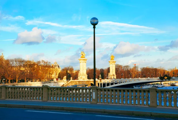 Ponte Sobre Sena Paris Vista Pont Alexandre Iii — Fotografia de Stock