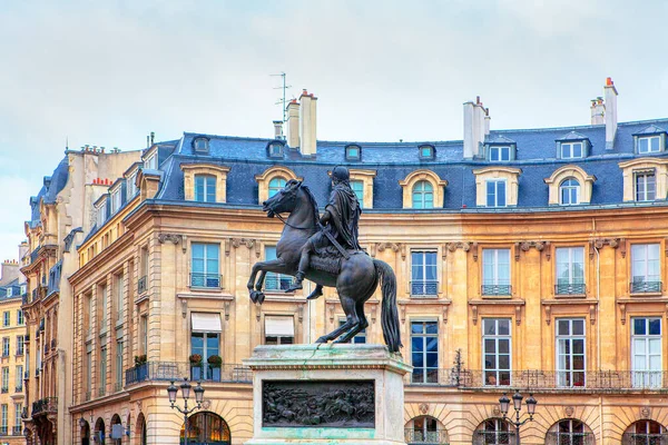 Standbeeld Van Lodewijk Xiv Parijs Monument Gelegen Het Centrum Van — Stockfoto