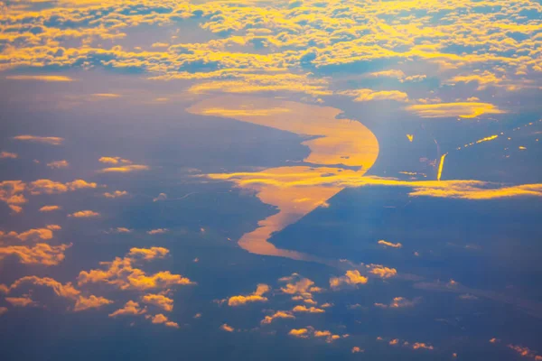 Fantastique Vue Aérienne Des Nuages Baie Eau Vue Panoramique Paysage — Photo