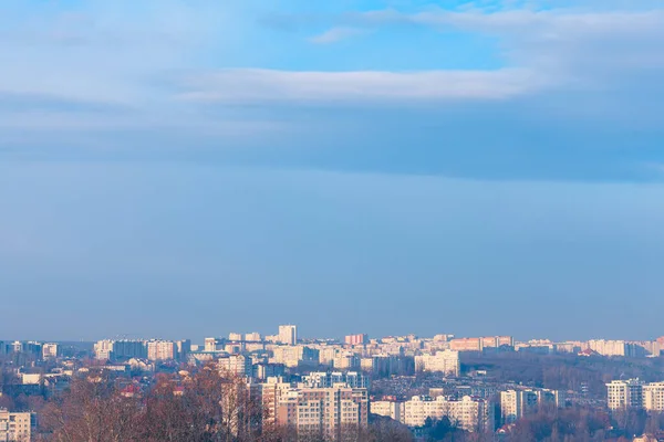 Stadens Panorama Morgonen Storstadens Bostadsområde — Stockfoto