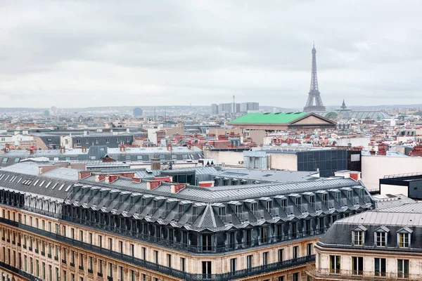 Панорама Міста Париж Вид Ейфелеву Вежу Дахи — стокове фото