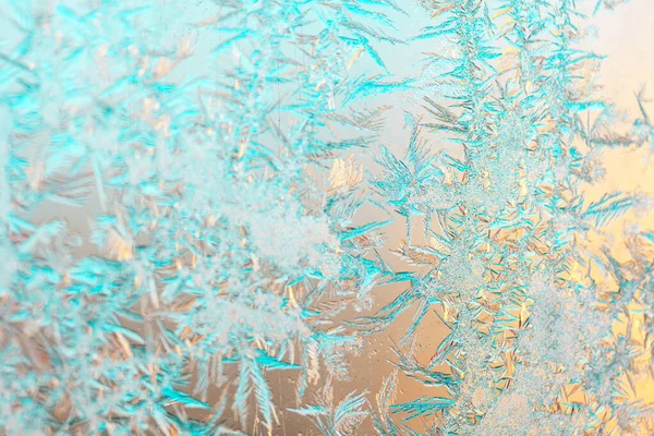 Frost Glass Frozen Pattern Winter — Stock Photo, Image