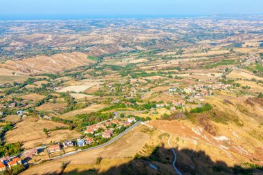  San Marino 'nun manzaraları. Monte Titano 'dan Panoramik Görünüm