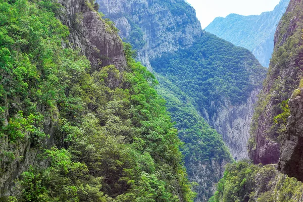 巴尔干山脉的峡谷 深潜在群山之中青山自然 — 图库照片