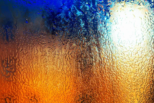 Textur Des Eises Auf Dem Glas Winter Hintergrund Eisige Gefällestruktur — Stockfoto