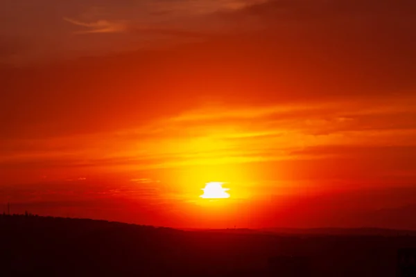 Red Sky Twilight Sunset Hills — Stock Photo, Image