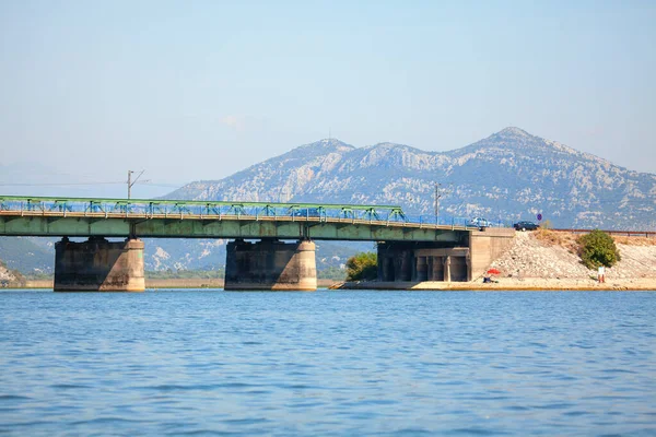 Міст Через Скадарське Озеро Чорногорії Міст Балками Або Просто Підтримується — стокове фото