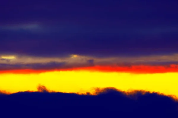 Ciel Coloré Crépuscule Rouge Jaune Bleu Sur Ciel Soir — Photo