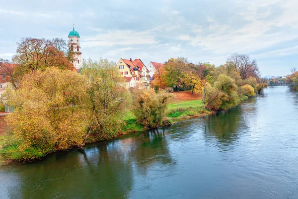 Ciudad Ratisbona Alemania Otoño Río Danubio Baviera — Foto de Stock