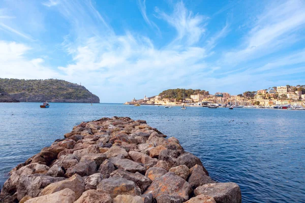 Port Soller Βαλεαρίδες Νήσοι Ισπανία Λιμάνι Της Πόλης Soller Στη — Φωτογραφία Αρχείου