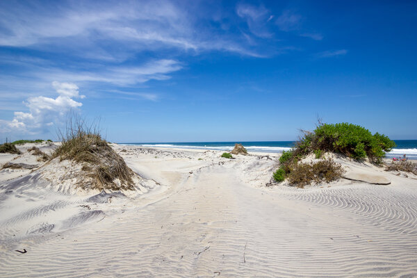 Sand Dunes on Coastline at Outer Banks