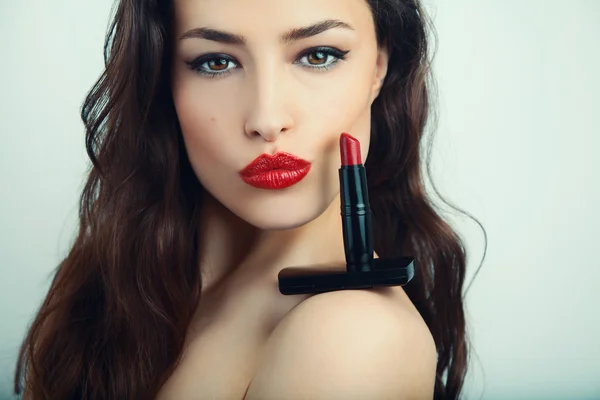 Red lush lips — Stock Photo, Image