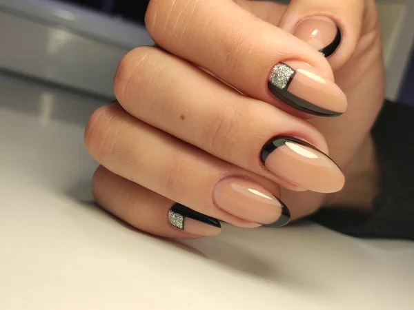 Manicura Hermosa Glamorosa Sobre Fondo Textura Moda — Foto de Stock