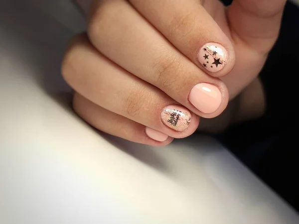 Fashion Manicure Van Nagels Een Mooie Texturale Achtergrond — Stockfoto