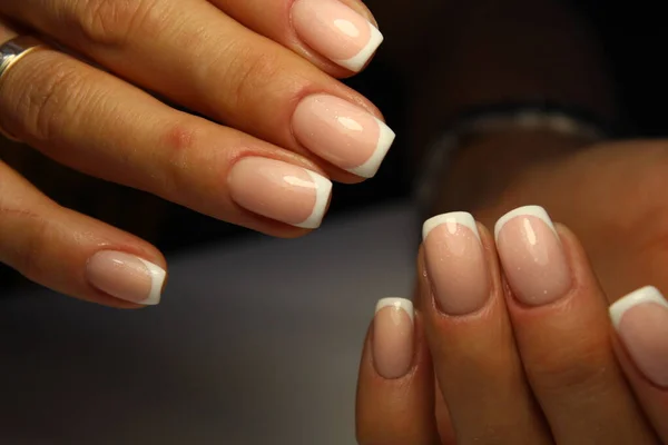 Moda Manicure Paznokci Pięknym Tle Tekstury — Zdjęcie stockowe