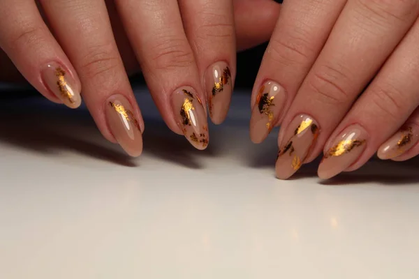 Fashion Manicure Van Nagels Een Mooie Texturale Achtergrond — Stockfoto