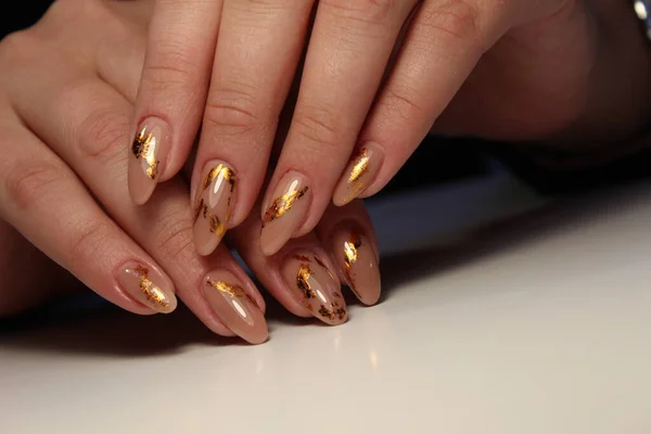 Fashion Manicure Van Nagels Een Mooie Texturale Achtergrond — Stockfoto