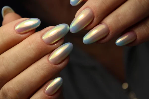 Fashion Manicure Van Nagels Een Mooie Texturale Achtergrond — Stockfoto