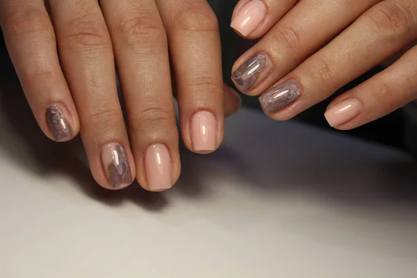 Diseño Elegante Manicura Uñas Largas Hermosas — Foto de Stock