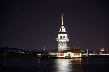     Kiz Kulesi ya da İstanbul 'daki Bakire Kulesi - TURKEY. Eski tarihi kule.                           