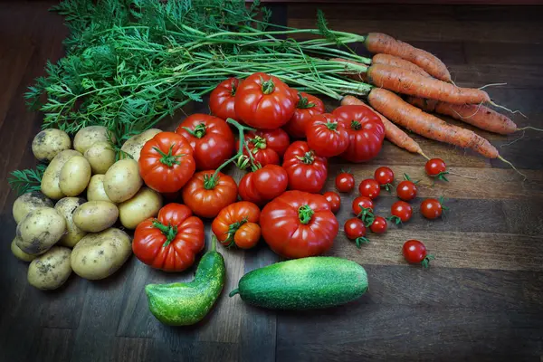 Neue Ernte Von Bio Gemüse — Stockfoto