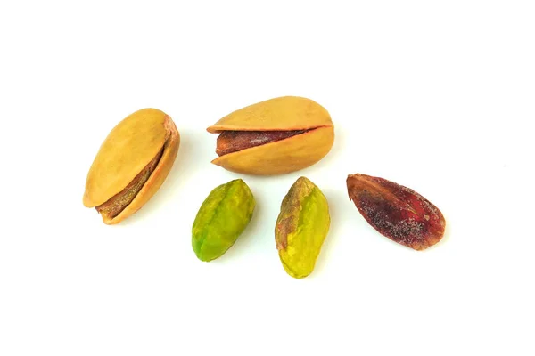 Pistáciové Ořechy Turecké Antep Ořechy Izolované Bílém Pozadí Makro Snímek — Stock fotografie