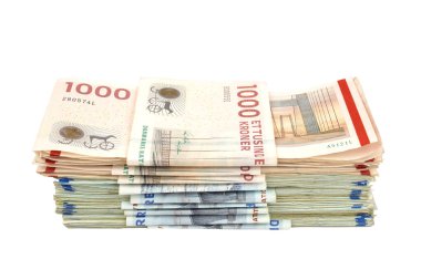 Danimarka kronu banknotları. DKK (Danimarka para birimi )