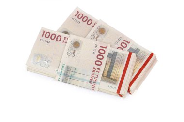 Danimarka kronu banknotları. DKK (Danimarka para birimi )