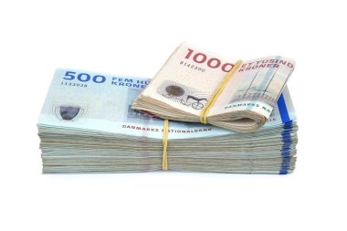 Danimarka kronu banknotları. DKK (Danimarka para birimi )