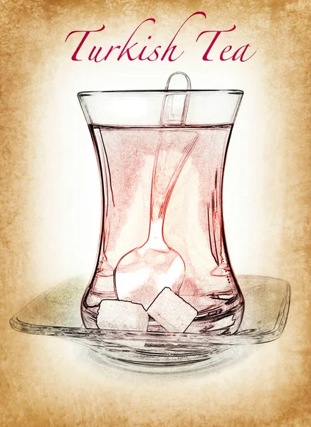 Geleneksel bardakta Türk çayı.