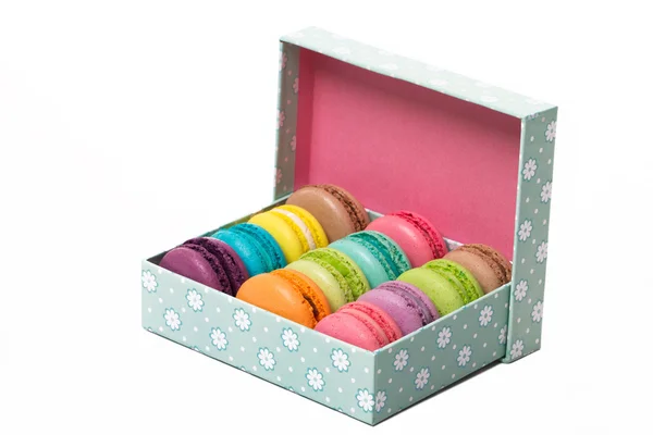 Collection de macarons français aux couleurs vives sont en vacances — Photo