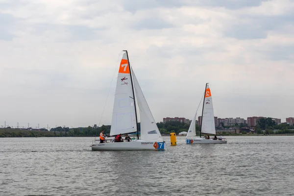 Novosibirsk Russia Juni 2021 Seglingsregatta För Sport Ryssland — Stockfoto