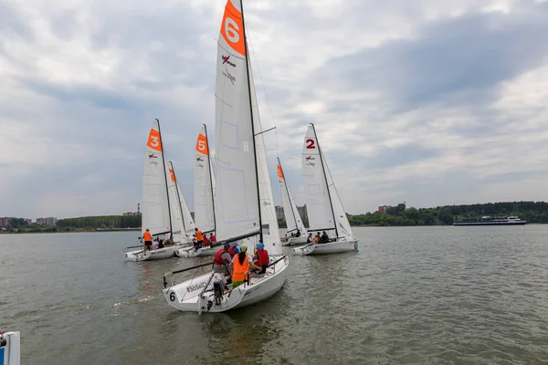 Novosibirsk Russia Juni 2021 Seglingsregatta För Sport Ryssland — Stockfoto