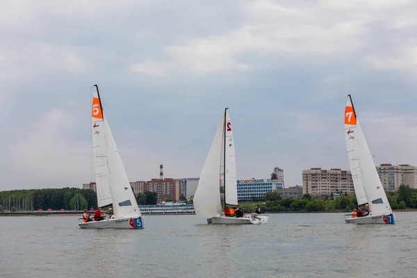 Novosibirsk Russia Juni 2021 Seglingsregatta För Sport Ryssland — Stockfoto