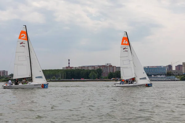 Novosibirsk Russia Juni 2021 Seglingsregatta För Sport Ryssland — Stockfoto